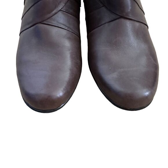 Clarks Collection Brown Leather Zip Ankle Boots Style 26104775 Womens Size 9 - Picture 2 of 7